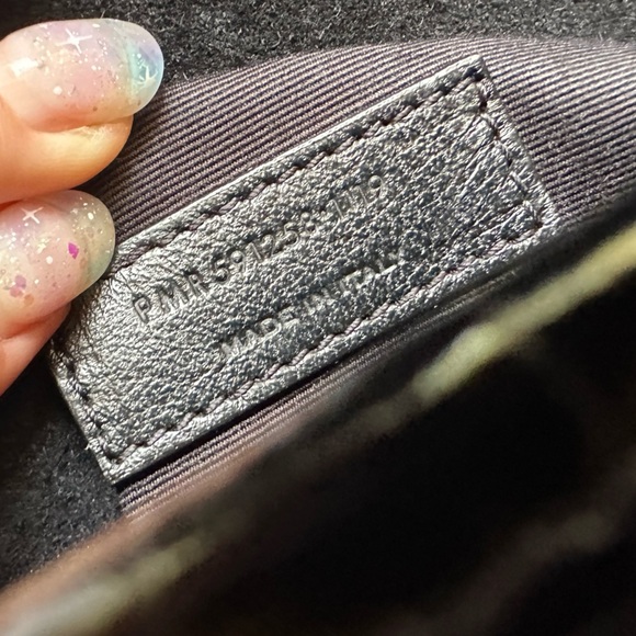 Saint Laurent Black Croc-Embossed Leather Crossbody Bag - Picture 14 of 15